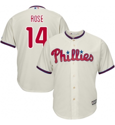 Youth Majestic Philadelphia Phillies #14 Pete Rose Replica Cream Alternate Cool Base MLB Jersey