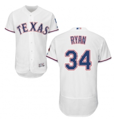 Men's Majestic Texas Rangers #34 Nolan Ryan White Home Flex Base Authentic Collection MLB Jersey Men's Majestic Texas Rangers #34 Nolan Ryan White Home Flex Base Authentic Collection MLB Jersey