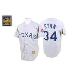 Men's Mitchell and Ness Texas Rangers #34 Nolan Ryan Authentic Grey Throwback MLB Jersey Men's Mitchell and Ness Texas Rangers #34 Nolan Ryan Authentic Grey Throwback MLB Jersey