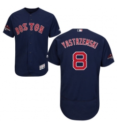 Men's Majestic Boston Red Sox #8 Carl Yastrzemski Navy Blue Alternate Flex Base Authentic Collection 2018 World Series Champions MLB Jersey