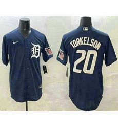 Men's Detroit Tigers #20 Spencer Torkelson Navy With Cool Base Stitched Jersey