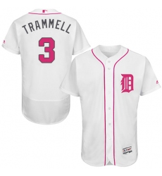Men's Majestic Detroit Tigers #3 Alan Trammell Authentic White 2016 Mother's Day Fashion Flex Base MLB Jersey