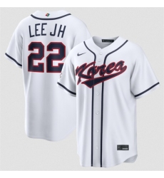 Men's Korea Baseball #22 Jung Hoo Lee White 2026 World Baseball Classic Home Stadium Stitched Jersey