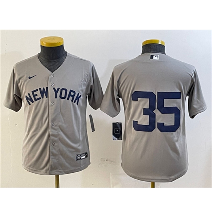 Women's New York Yankees #35 Clay Holmes Gray Cool Base Stitched Baseball Jersey(Run Small)