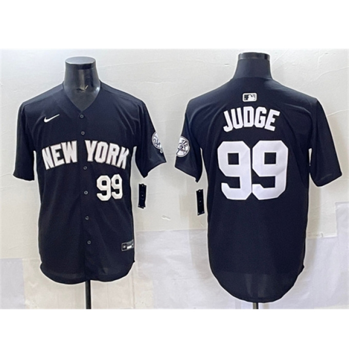 Men's New York Yankees #99 Aaron Judge Black Limited Stitched Baseball Jersey