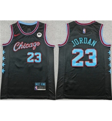 Men's Chicago Bulls #23 Michael Jordan Black 2025-26 City Edition Stitched Basketball Jersey