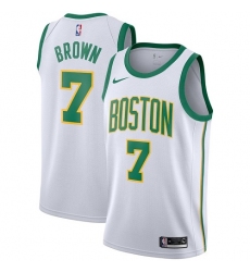 Men's Nike Boston Celtics #7 Jaylen Brown Swingman White NBA Jersey - City Edition