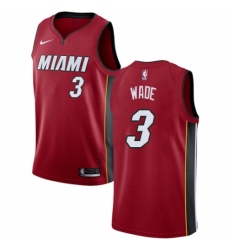 Men's Nike Miami Heat #3 Dwyane Wade Authentic Red NBA Jersey Statement Edition