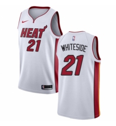 Men's Nike Miami Heat #21 Hassan Whiteside Swingman NBA Jersey - Association Edition