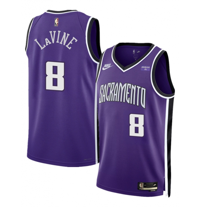 Men's Sacramento Kings #8 Zach LaVine Purple 2025 Classic Edition Stitched Basketball Jersey