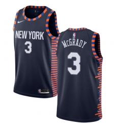 Women's Nike New York Knicks #3 Tracy McGrady Swingman Navy Blue NBA Jersey - 2018 19 City Edition