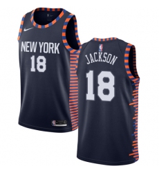 Men's Nike New York Knicks #18 Phil Jackson Swingman Navy Blue NBA Jersey - 2018 19 City Edition