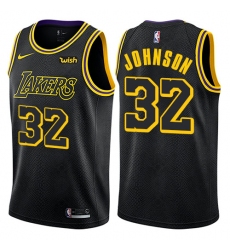 Women's Nike Los Angeles Lakers #32 Magic Johnson Swingman Black NBA Jersey - City Edition
