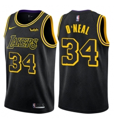 Women's Nike Los Angeles Lakers #34 Shaquille O'Neal Swingman Black NBA Jersey - City Edition