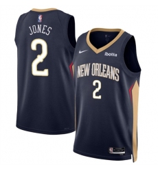 Men's New Orleans Pelicans #2 Herb Jones Navy 2024 Icon Edition Stitched Basketball Jersey