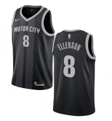 Men's Nike Detroit Pistons #8 Henry Ellenson Swingman Black NBA Jersey - City Edition