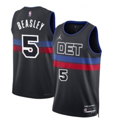 Men's Detroit Pistons #5 Malik Beasley Black 2024 Statement Edition Stitched Jersey