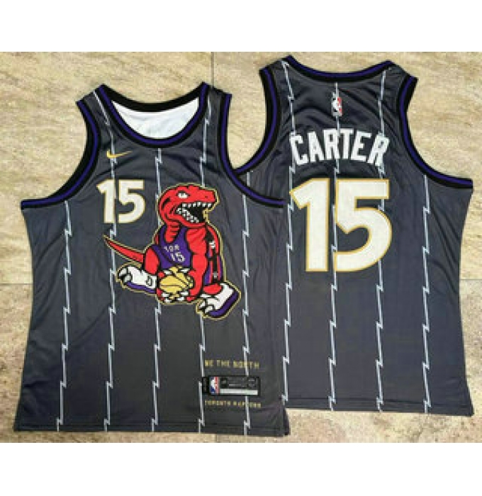 Men's Toronto Raptors #15 Vince Carter Black 2024 City Edition AU Stitched Jersey