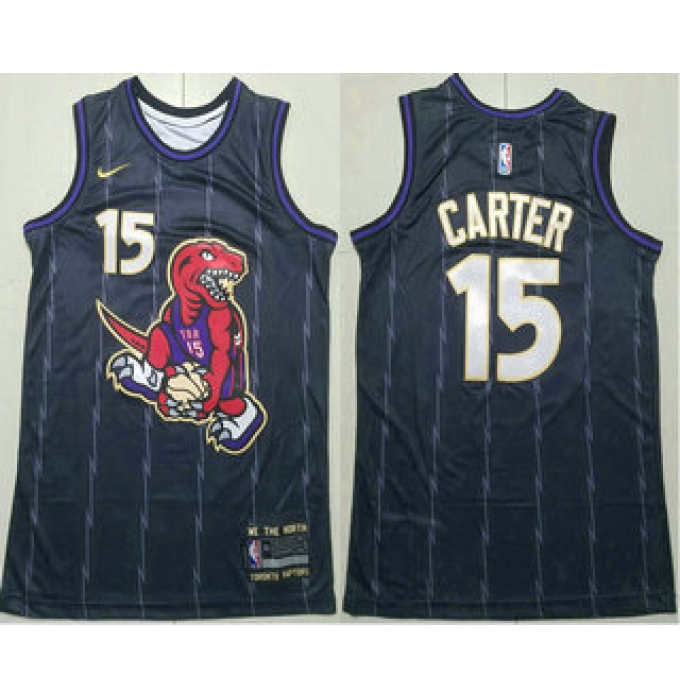 Men's Toronto Raptors #15 Vince Carter Black 2024 City Edition Swingman Sponsor Stitched Jersey