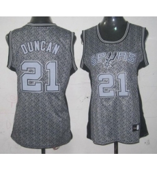 Women's Adidas San Antonio Spurs #21 Tim Duncan Authentic Grey Static Fashion NBA Jersey