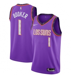 Women's Nike Phoenix Suns #1 Devin Booker Swingman Purple NBA Jersey - 2018 19 City Edition