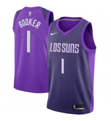 Women's Nike Phoenix Suns #1 Devin Booker Swingman Purple NBA Jersey - City Edition