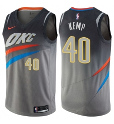 Men's Nike Oklahoma City Thunder #40 Shawn Kemp Swingman Gray NBA Jersey - City Edition