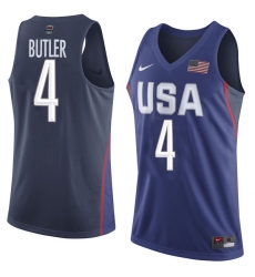 Men's Nike Team USA #4 Jimmy Butler Swingman Navy Blue 2016 Olympic Basketball Jersey