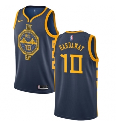 Youth Nike Golden State Warriors #10 Tim Hardaway Swingman Navy Blue NBA Jersey - City Edition