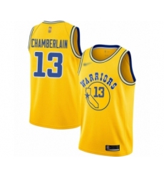 Women's Golden State Warriors #13 Wilt Chamberlain Swingman Gold Hardwood Classics Basketball Jersey