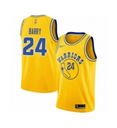 Women's Golden State Warriors #24 Rick Barry Swingman Gold Hardwood Classics Basketball Jersey