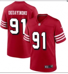 Men's San Francisco 49ers #91 Sam Okuayinonu Red Vapor Untouchable Limited Stitched Football Jerseys