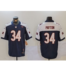 Men's Chicago Bears #34 Walter Payton Limited Navy Thanksgiving Fashion FUSE Jersey