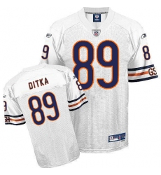 Reebok Chicago Bears #89 Mike Ditka White Authentic Throwback NFL Jersey