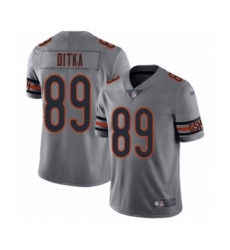 Women's Chicago Bears #89 Mike Ditka Limited Silver Inverted Legend Football Jersey