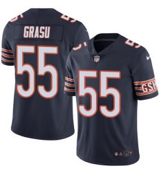 Men's Nike Chicago Bears #55 Hroniss Grasu Navy Blue Team Color Vapor Untouchable Limited Player NFL Jersey