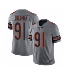 Women's Chicago Bears #91 Eddie Goldman Limited Silver Inverted Legend Football Jersey