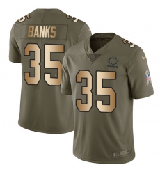 Youth Nike Chicago Bears #35 Johnthan Banks Limited Olive/Gold Salute to Service NFL Jersey