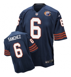 Men's Nike Chicago Bears #6 Mark Sanchez Elite Navy Blue Throwback NFL Jersey
