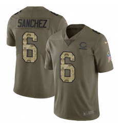 Men's Nike Chicago Bears #6 Mark Sanchez Limited Olive/Camo Salute to Service NFL Jersey