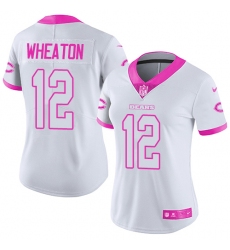 Women's Nike Chicago Bears #12 Markus Wheaton Limited White/Pink Rush Fashion NFL Jersey