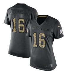 Women's Nike Chicago Bears #16 Pat O'Donnell Limited Black 2016 Salute to Service NFL Jersey