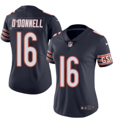 Women's Nike Chicago Bears #16 Pat O'Donnell Navy Blue Team Color Vapor Untouchable Limited Player NFL Jersey