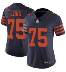 Women's Nike Chicago Bears #75 Kyle Long Navy Blue Alternate Vapor Untouchable Limited Player NFL Jersey