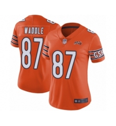 Women's Chicago Bears #87 Tom Waddle Orange Alternate 100th Season Limited Football Jersey