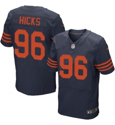 Men's Nike Chicago Bears #96 Akiem Hicks Elite Navy Blue Alternate NFL Jersey