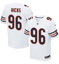Men's Nike Chicago Bears #96 Akiem Hicks Elite White NFL Jersey