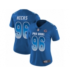 Women's Nike Chicago Bears #96 Akiem Hicks Limited Royal Blue NFC 2019 Pro Bowl NFL Jersey