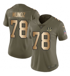Women's Nike Cincinnati Bengals #78 Anthony Munoz Limited Olive/Gold 2017 Salute to Service NFL Jersey