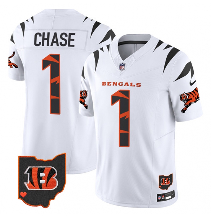 Men's Cincinnati Bengals #1 Ja'Marr Chase White Limited F.U.S.E. Special Vapor Untouchable Limited Stitched Football Jersey